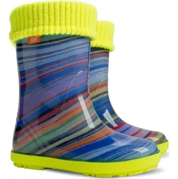 Dívčí holínky Demar Hawai Lux Print AH proužek modrý