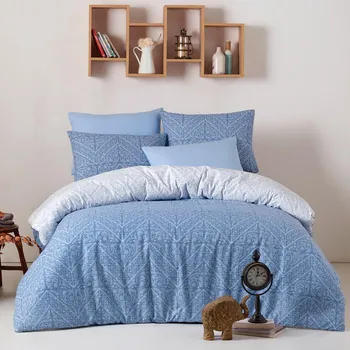 Povlečení Bedtex Vira modré 140 x 220, 70 x 90 cm zipový uzávěr