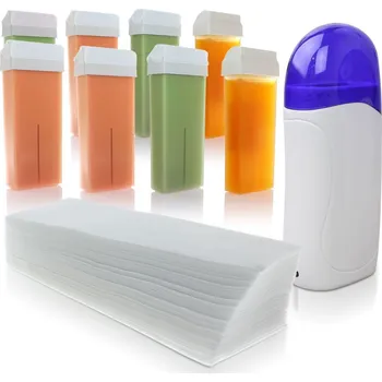 Depilační sada - ohřívač vosku + 8x vosk + 100ks pásek (A)