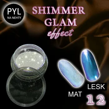 Přípravek na nehty Pyl na zdobení nehtů - Efekt Shimmer Glam 12 (A)