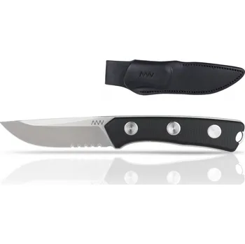 lovecký nůž ANV Knives nůž ANVP - P200 - serrated edge, leather sheath black