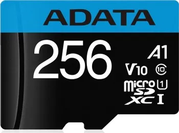 Paměťová karta ADATA Premier microSDHC 256 GB Class 10 UHS-I V10 + SD adaptér (AUSDX256GUICL10A1-RA1)