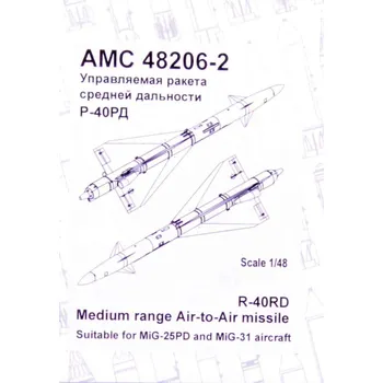 Plastikový model Advanced modeling 1/48 R-40RD Med.range Air-to-Air missile (2 pcs.)