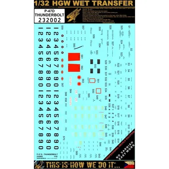 Plastikový model HGW 1/32 P-47 Thunderbolt - Popisky