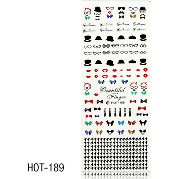 Vodolepky na zdobení nehtů - velký list 12,7 x 5,5cm HOT-189 (A)