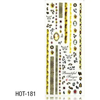 Vodolepky na zdobení nehtů - velký list 12,7 x 5,5cm HOT-181 (A)