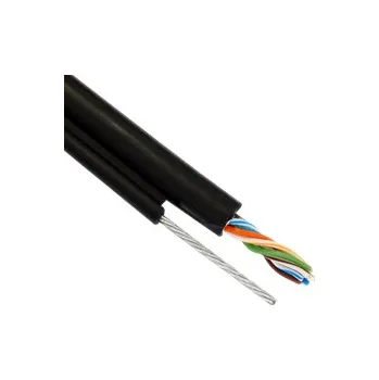 Síťový kabel Kabel FTP Cat5e PE s nosným drátem černý (venkovní) [1m]