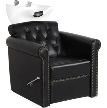 Kadeřnické křeslo Kadeřnický mycí box BERLIN LUX - černý