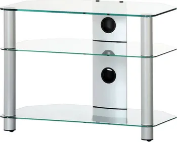 Televizní stolek Sonorous Neo 370 C-SLV čiré sklo/stříbrné alu