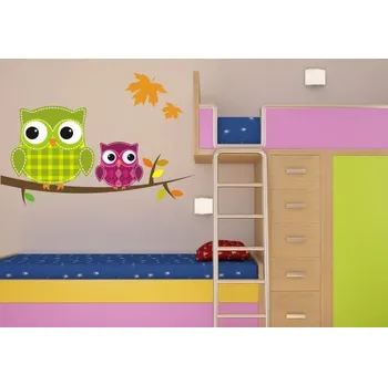 Samolepící dekorace Dvě sovičky - M