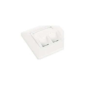 Elektrická zásuvka Zásuvka modulární Solarix pro 2 keystony pod omítku bílá SX9-2-0-WH