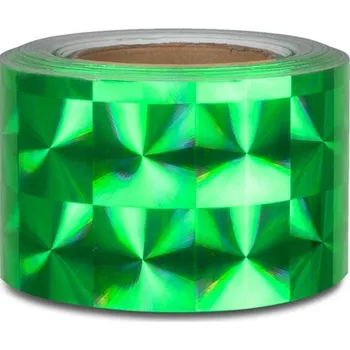 Lepicí páska Hologramová samolepicí páska motiv 4 čtverce - šíře 10cm - zelená