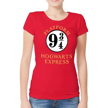 Dámské tričko Harry Potter - nástupiště 9 a 3/4 - červená