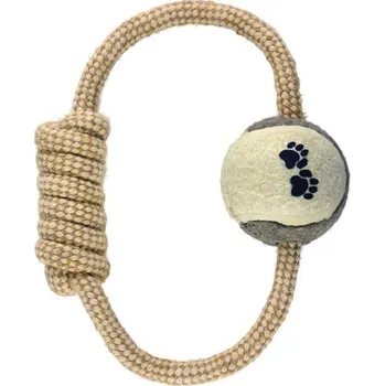 Hračka pro psa Argi Přetahovadlo kruhové s míčkem 20 cm jutové 