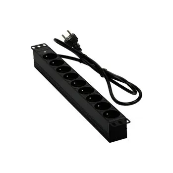 Prodlužovací kabel Napájecí lišta (19 "RACK, 1U, 9 zásuvek, kabel 1,6m)