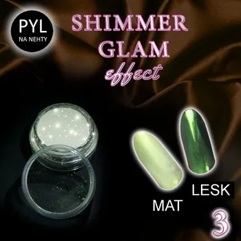 Přípravek na nehty Pyl na zdobení nehtů - Efekt Shimmer Glam 03 (A)
