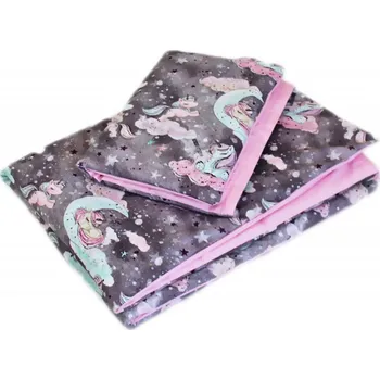 Povlečení Baby Nellys Noční obloha růžové/vínové 100 x 135, 40 x 60 cm zipový uzávěr