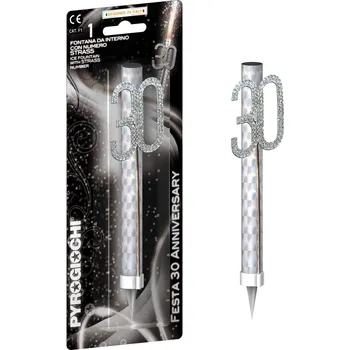 Dortová svíčka Dortová fontána DIAMANT 2v1 s diamantovou číslicí 30