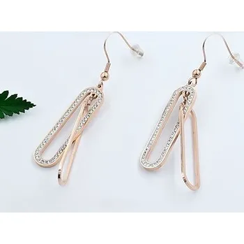 Náušnice Luxusní Náušnice z chirurgické oceli , růžové zlato 20813