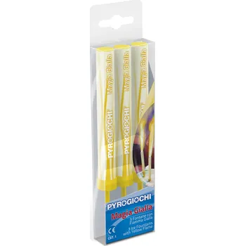 Dortová svíčka Dortová fontána žlutá, 3 ks