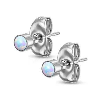 Náušnice Náušnice z chirurgické oceli - kolečka s bílými opály 3, 4 a 5 mm Rozměry: Velikost 3 mm