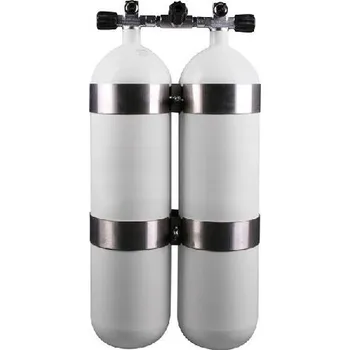 Vítkovice Cylinders Dvojče 2x10 L 230 Bar DIR skruže, manifold, rovné dno
