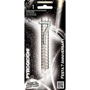 Dortová svíčka Dortová fontána DIAMANT 2v1 s diamantovou číslicí 7