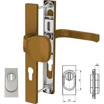 Dveřní kování ROTO Klika-koule SATURN úzký štítek 32 mm s překrytím Barva: Zlatá (imitace bronzu)