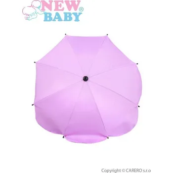 Slunečník ke kočárku NEW BABY Slunečník na kočárek růžovo-fialový