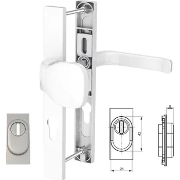 Dveřní kování ROTO Klika-koule SATURN úzký štítek 32 mm s překrytím Barva: Bílá RAL 9016