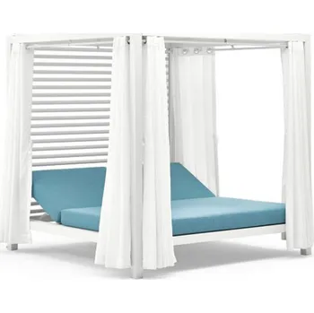 Zahradní lehátko Varaschin Nádherná bílá postel s přístřeškem a závěsy