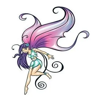 Odstranitelné tetování Fialová víla - nalepovací tetování