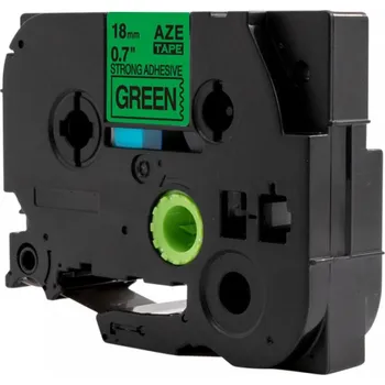 Pásek do tiskárny Kompatibilní páska s Brother TZ-S741 / TZe-S741, 18mm x 8m, extr.adh. černý tisk / zelený podklad