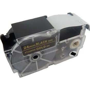 Pásek do tiskárny Kompatibilní páska s Casio XR-24BKG 24mm x 8m zlatý tisk / černý podklad