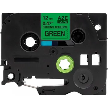 Pásek do tiskárny Kompatibilní páska s Brother TZ-S731/TZe-S731,12mm x8m extr.adh. černý tisk/zelený podklad
