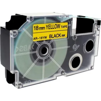 Pásek do tiskárny Kompatibilní páska s Casio XR-18YW1, 18mm x 8m černý tisk / žlutý podklad