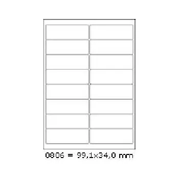 Speciální papír Samolepicí etikety 99,1 x 34 mm, 16 etiket, A4, 100 listů