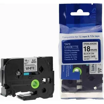 Pásek do tiskárny Kompatibilní páska s Brother TZ-S241/TZe-S241 18mm x 8m extr.adh. černý tisk/bílý podklad