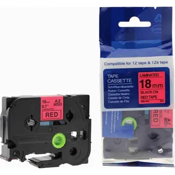 Pásek do tiskárny Kompatibilní páska s Brother TZ-441 / TZe-441, 18mm x 8m, černý tisk / červený podklad