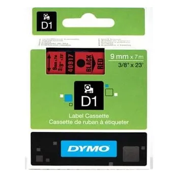 Pásek do tiskárny Dymo D1 40917, S0720720, 9mm x 7m, černý tisk / červený podklad, originální páska