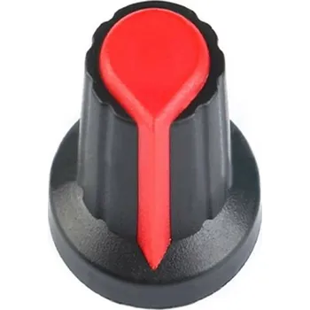 Vývojová deska Knoflík na potenciometr - Černo červený, 6 mm