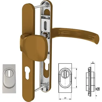 Dveřní kování ROTO Klika-koule JUPITER široký štítek 52 mm s překrytím Barva: Zlatá (imitace bronzu)