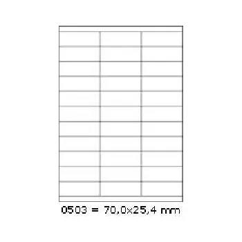 Speciální papír Samolepicí etikety 70 x 25,4 mm, 33 etiket, A4, 100 listů