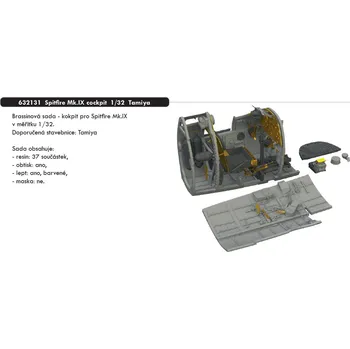 Plastikový model Eduard 1/32 Spitfire Mk.IX cockpit (TAMIYA)