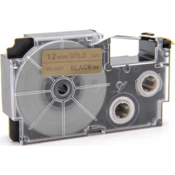 Pásek do tiskárny Kompatibilní páska s Casio XR-12GD1 12mm x 8m černý tisk / zlatý podklad