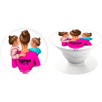 PopSocket iSaprio – Super Mama Two Girl držák na mobil / mobil držka (PopSocket iSaprio – Super Mama Two Girl držák na mobilní telefon / mobil držka)