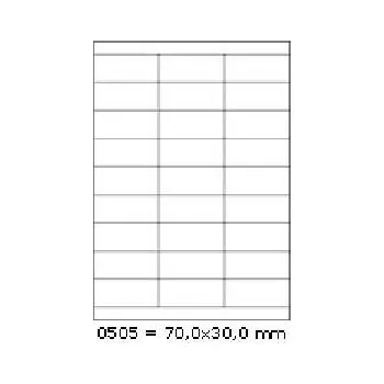 Speciální papír Samolepicí etikety 70 x 30 mm, 27 etiket, A4, 100 listů