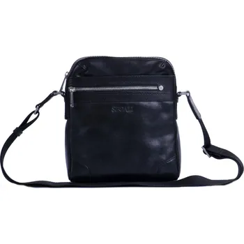 SEGALI Pánská kožená taštička na doklady 346 černá crossbag