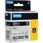 Dymo Rhino 1805436, 19mm x 5,5m, bílý tisk/černý podklad, originální páska