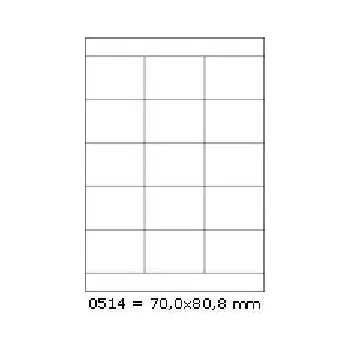 Speciální papír Samolepicí etikety 70 x 50,8 mm, 15 etiket, A4, 100 listů